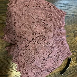 Mi Mauve Lace Crochet Shorts